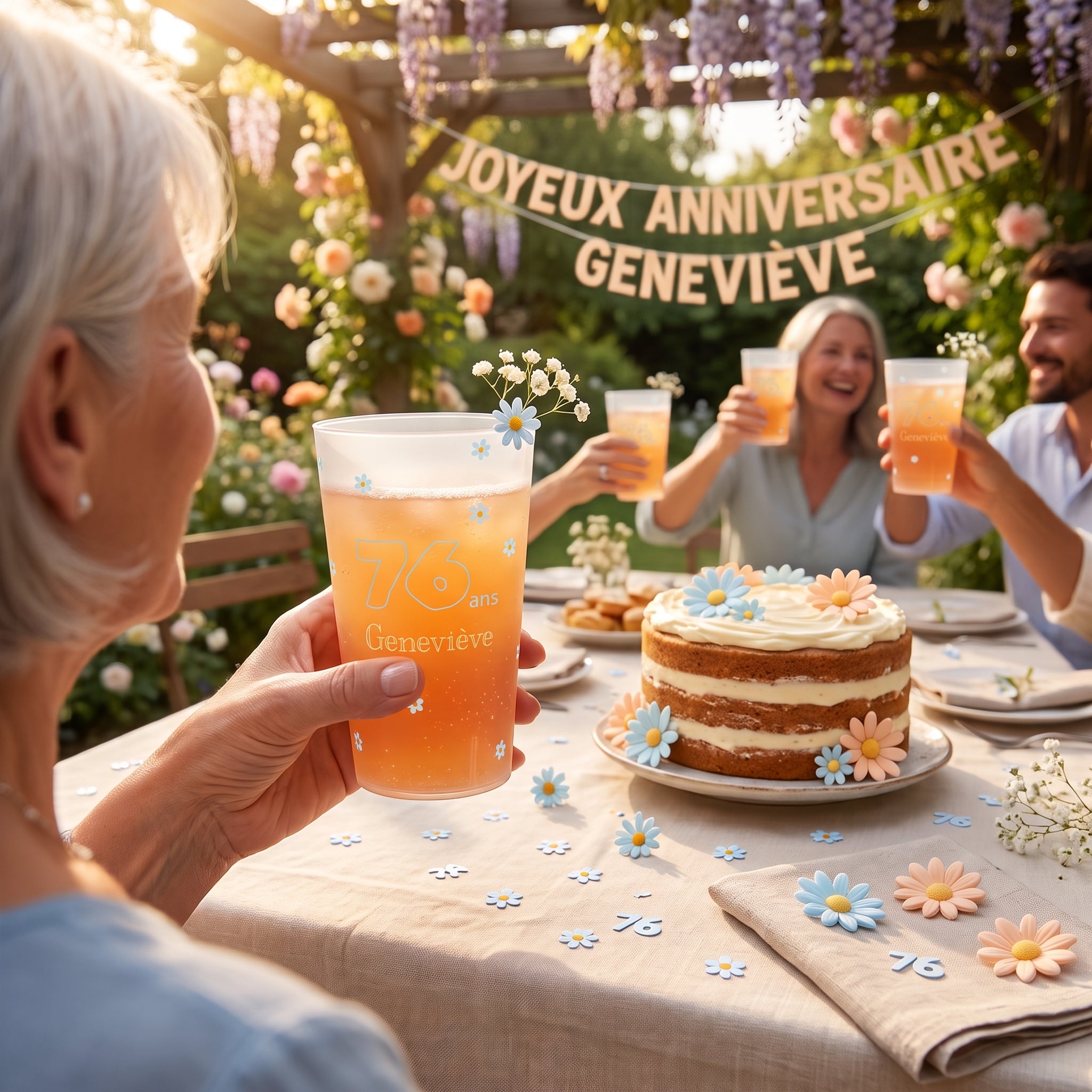 Gobelet personnalisé Anniversaire Fleur ambiance