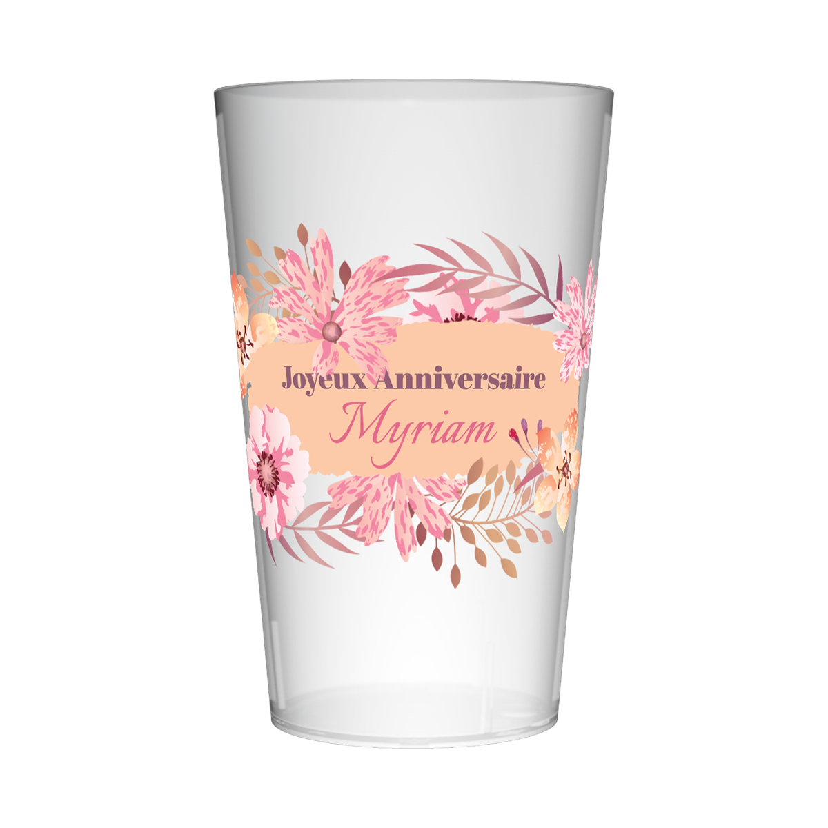 Gobelet personnalisé Anniversaire Fleuri