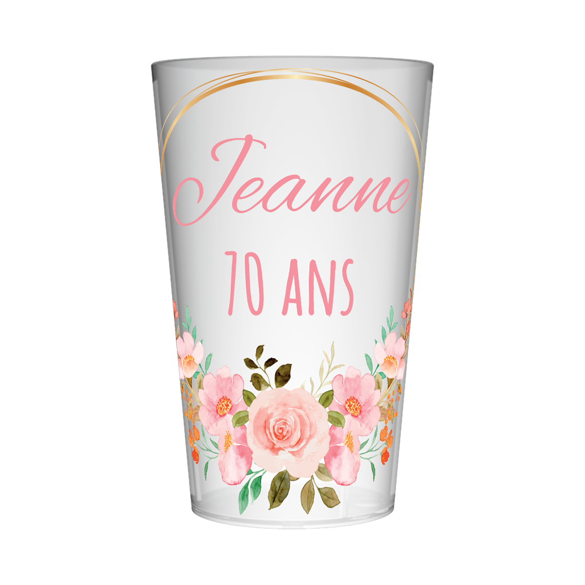 Gobelet personnalisé Anniversaire Couronne Fleur