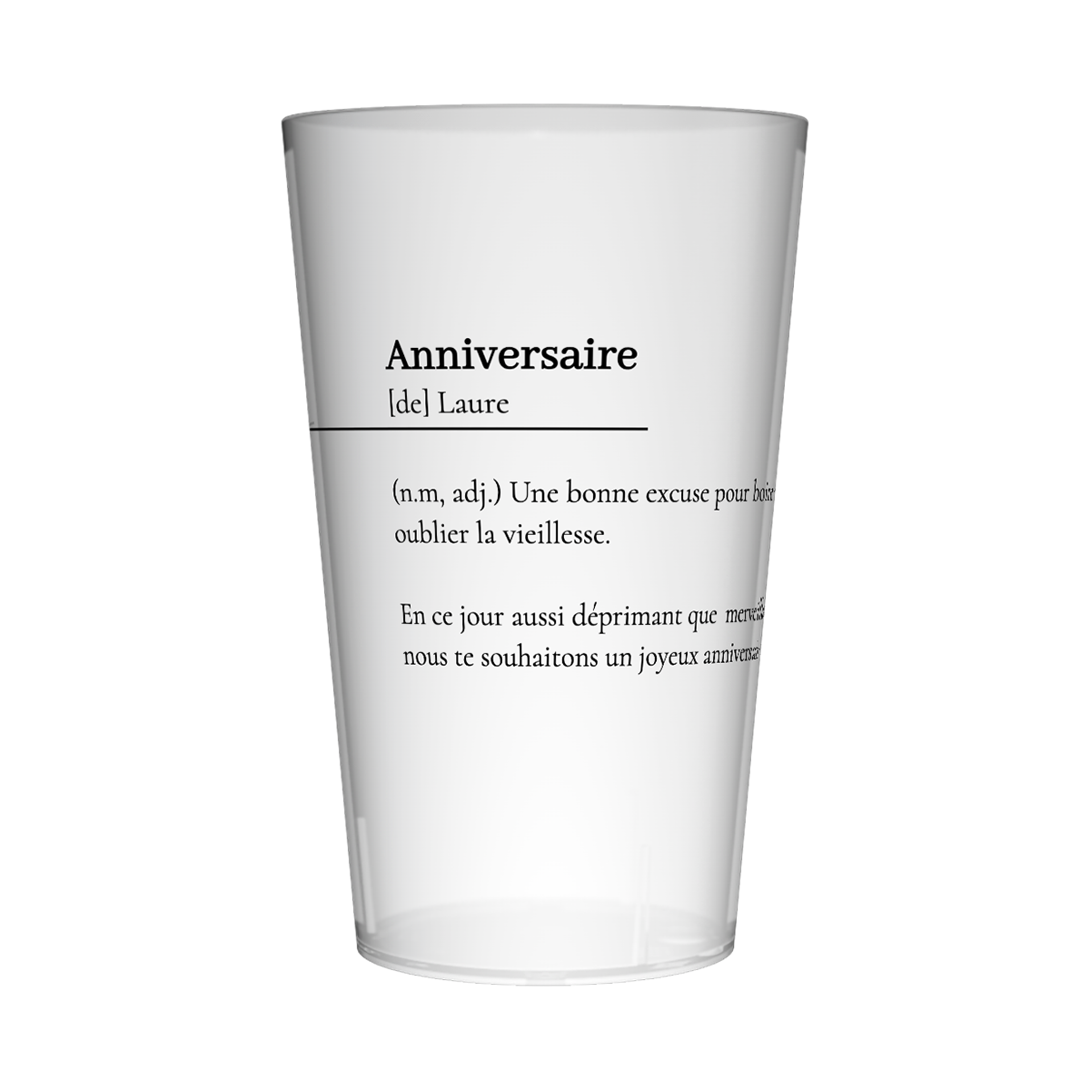 Gobelet personnalisé Anniversaire Définition