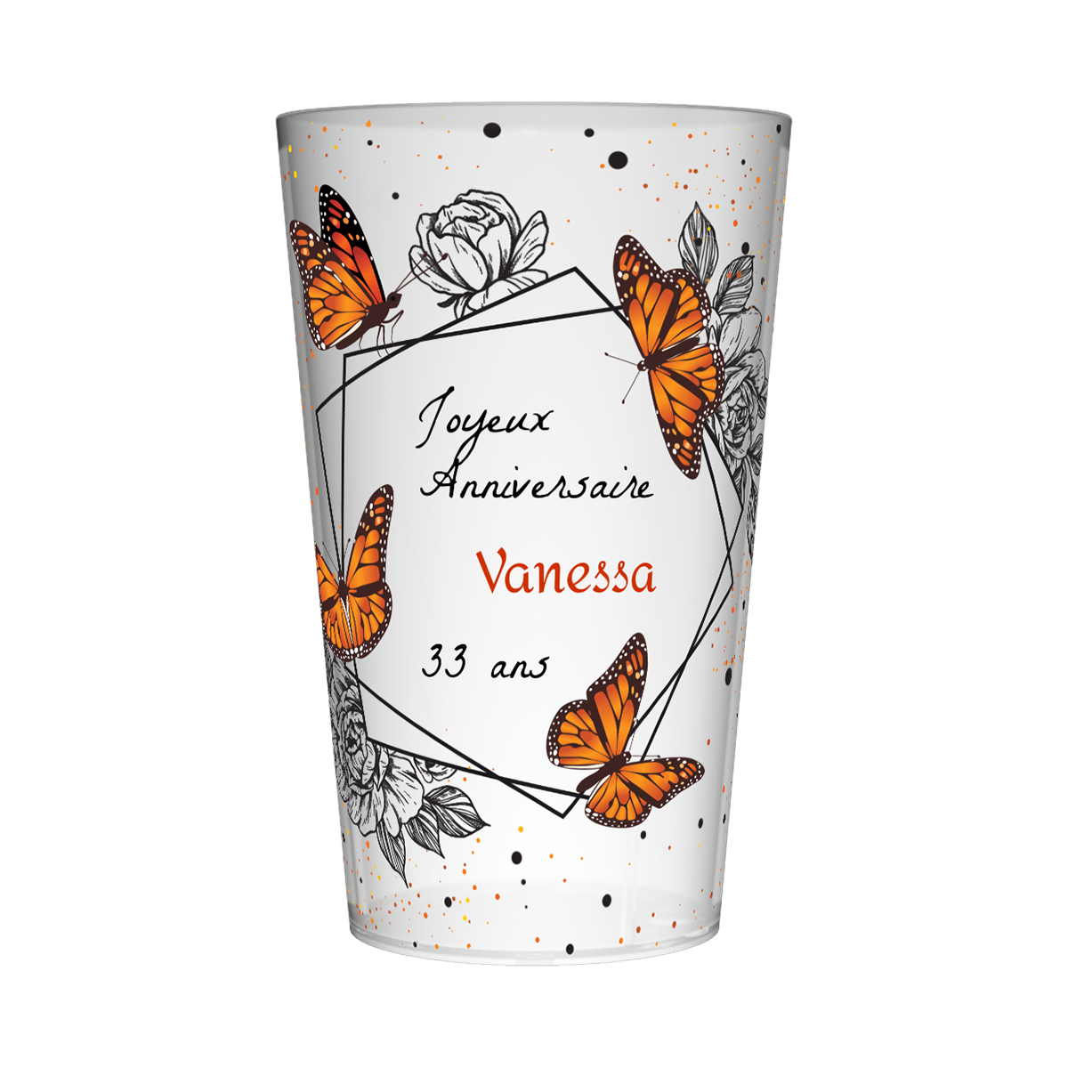Gobelet personnalisé Anniversaire Papillons