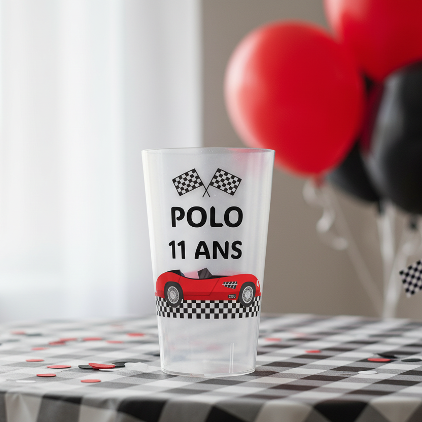 gobelet personnalise anniversaire enfant automobile