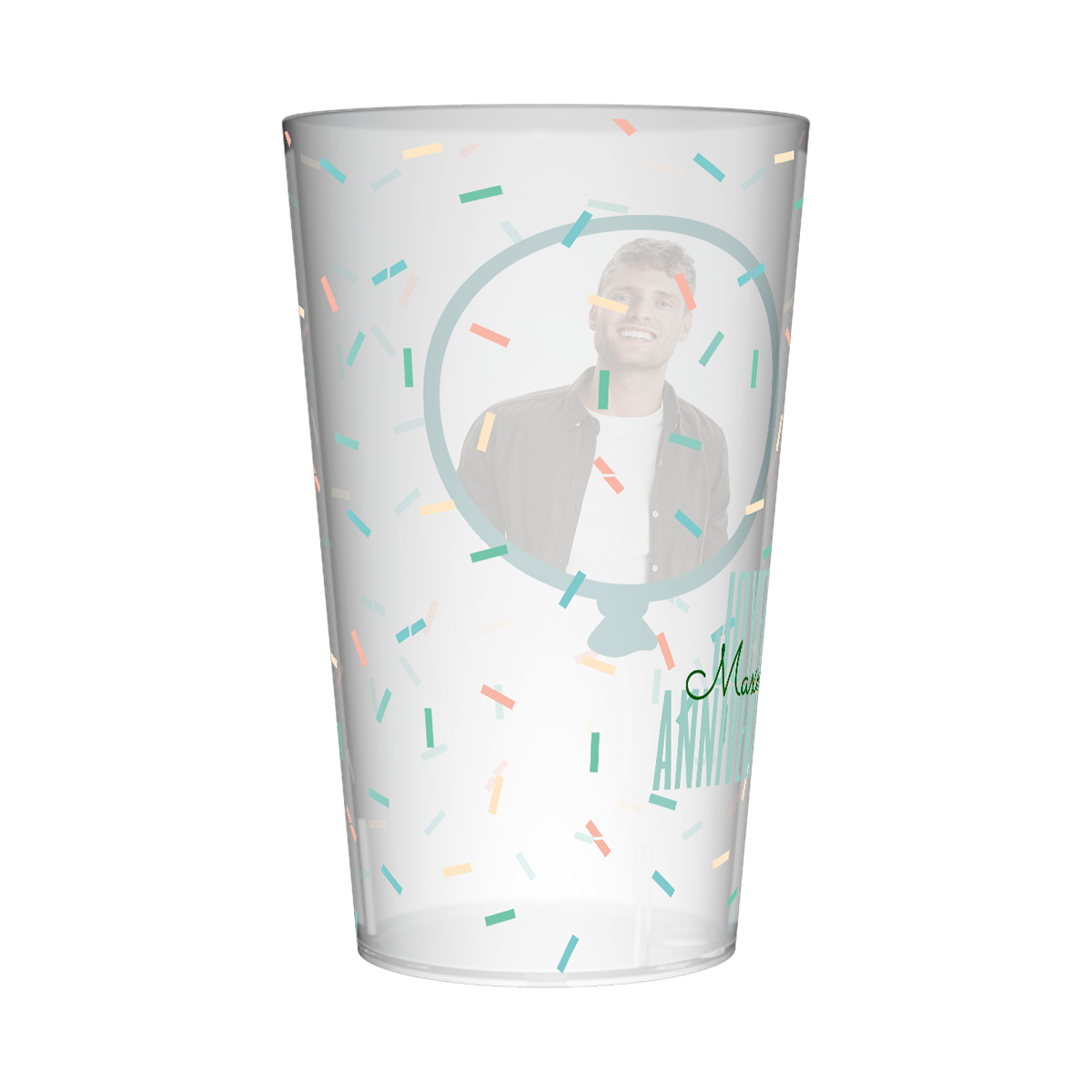 Gobelet personnalisé Anniversaire Photo & Confettis 2