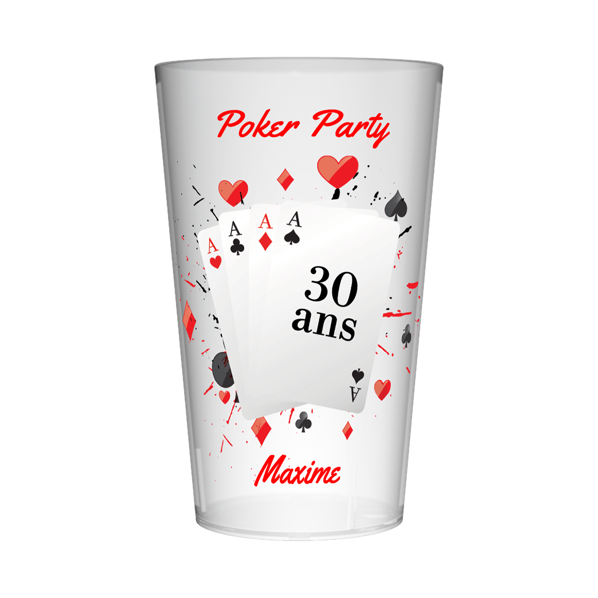 Gobelet personnalisé Anniversaire Poker Cartes