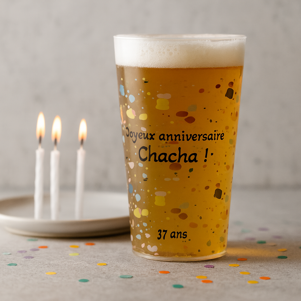 Gobelet personnalisé Anniversaire Taches ambiance