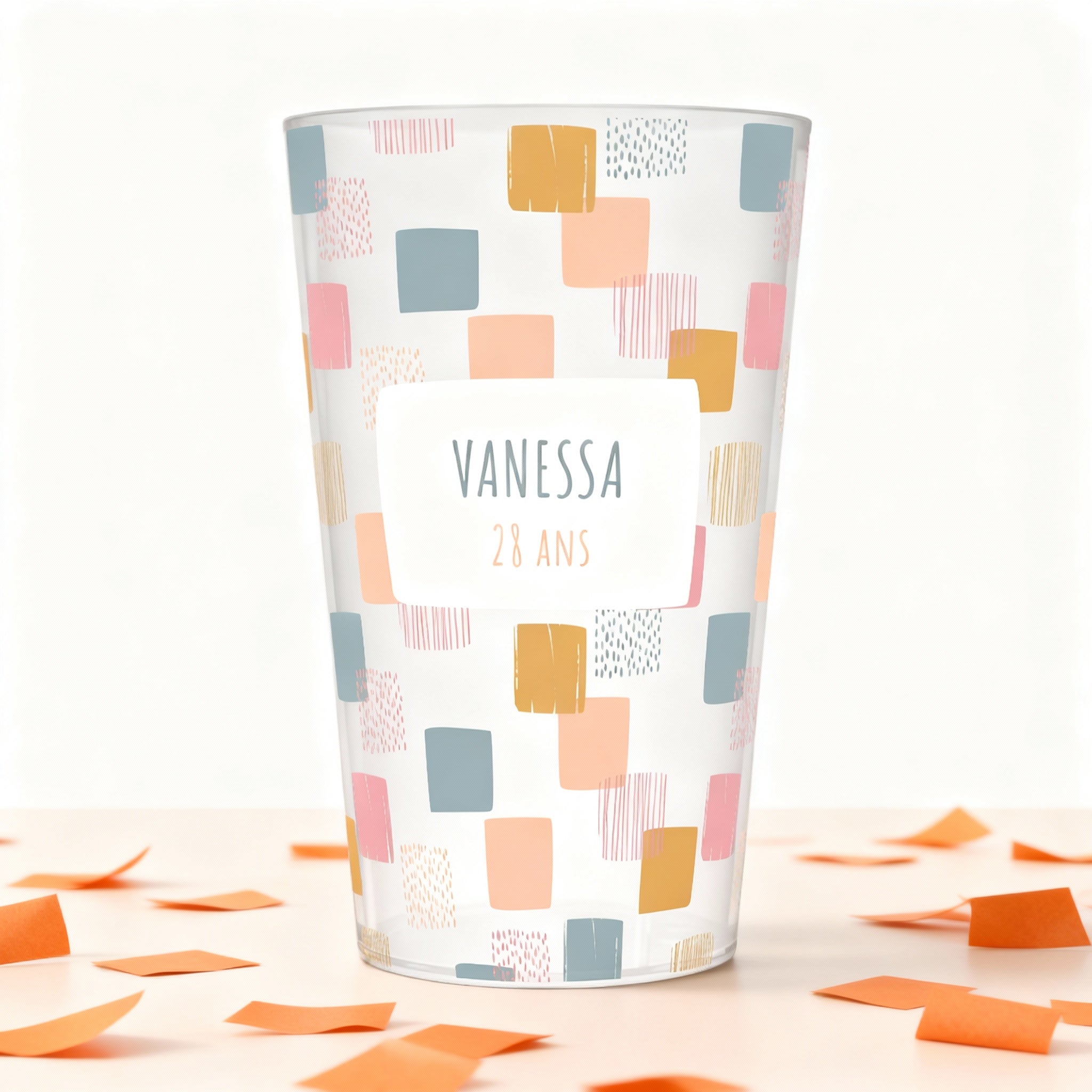 Gobelet personnalisé Anniversaire Carré ambiance