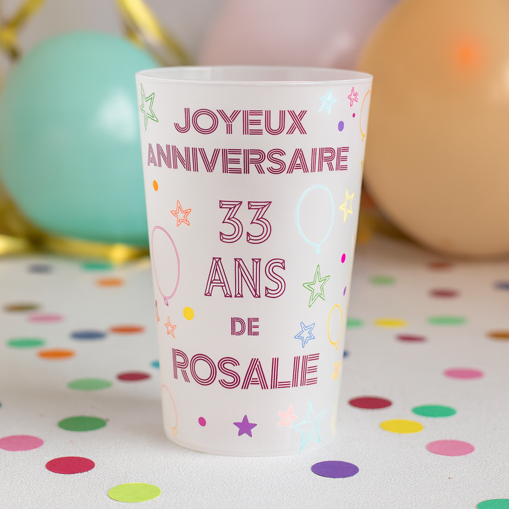 Gobelet personnalisé Anniversaire Dessins ambiance