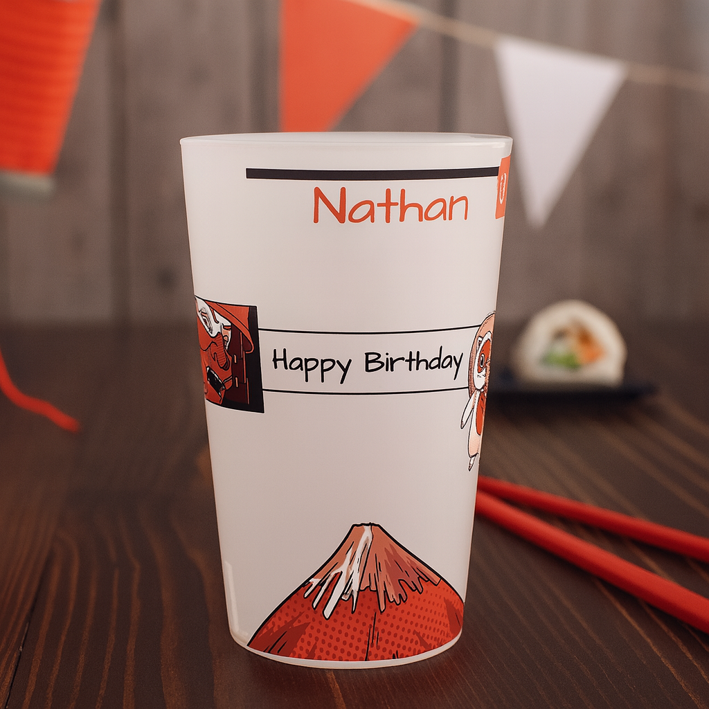 Gobelet personnalisé Anniversaire Volcan ambiance