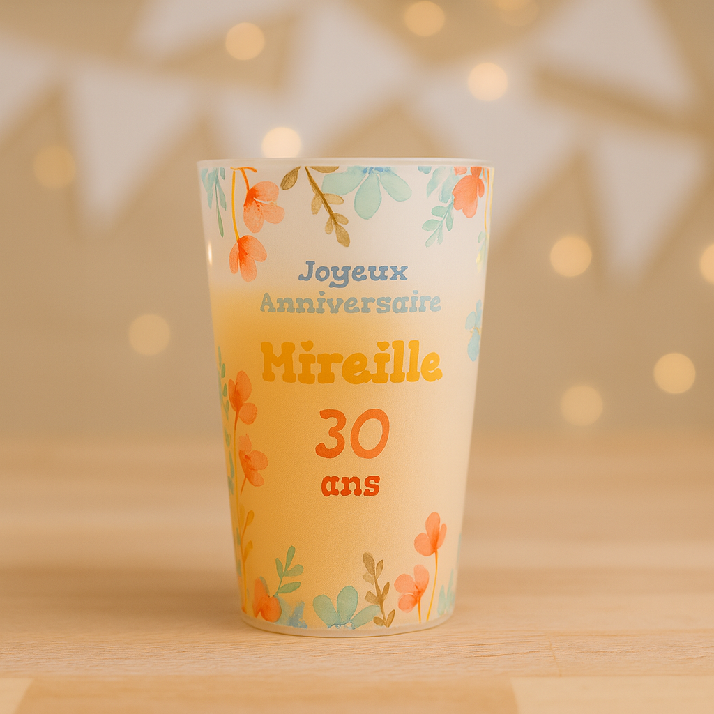 Gobelet personnalisé Anniversaire Printemps ambiance