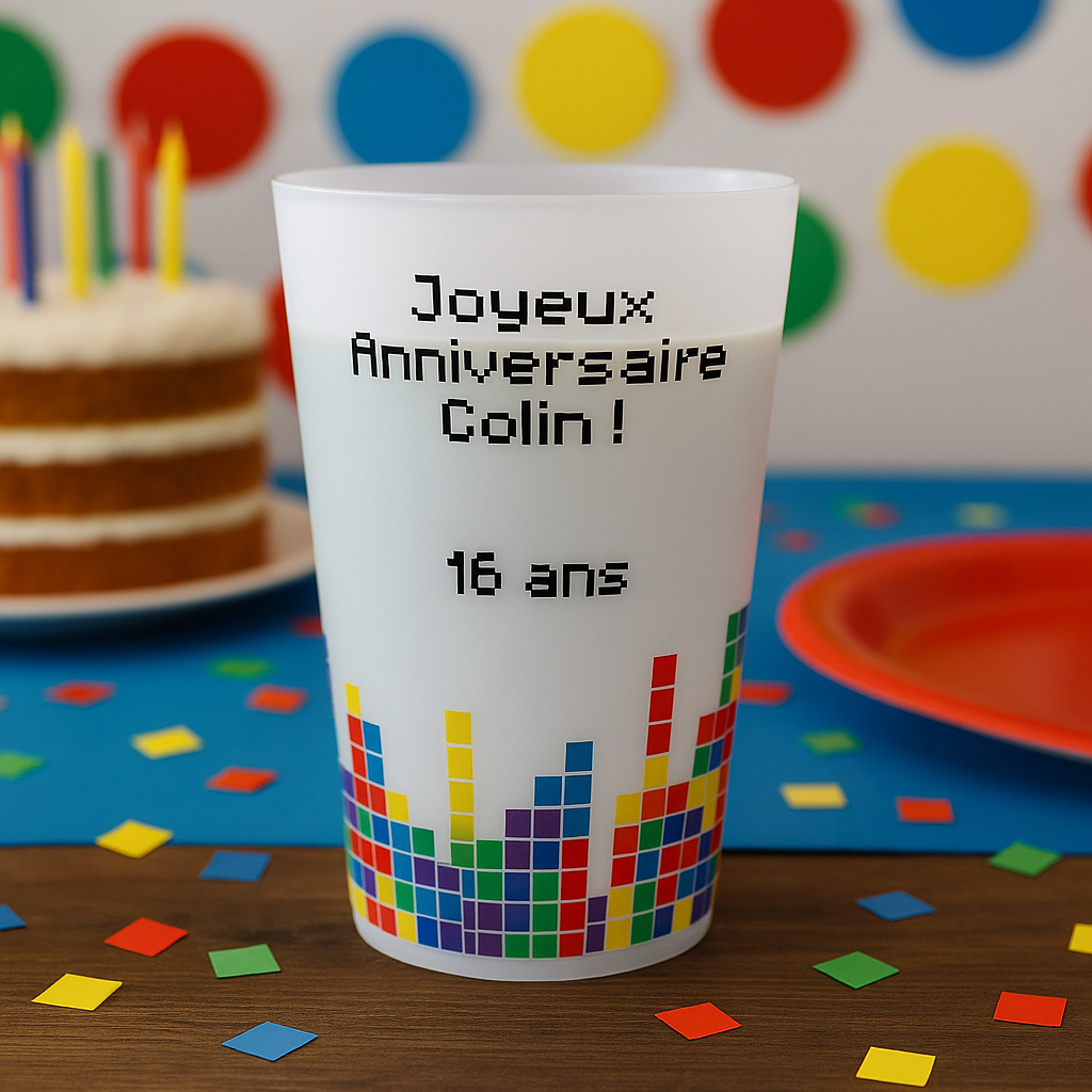 Gobelet personnalisé Anniversaire Jeu Puzzle ambiance