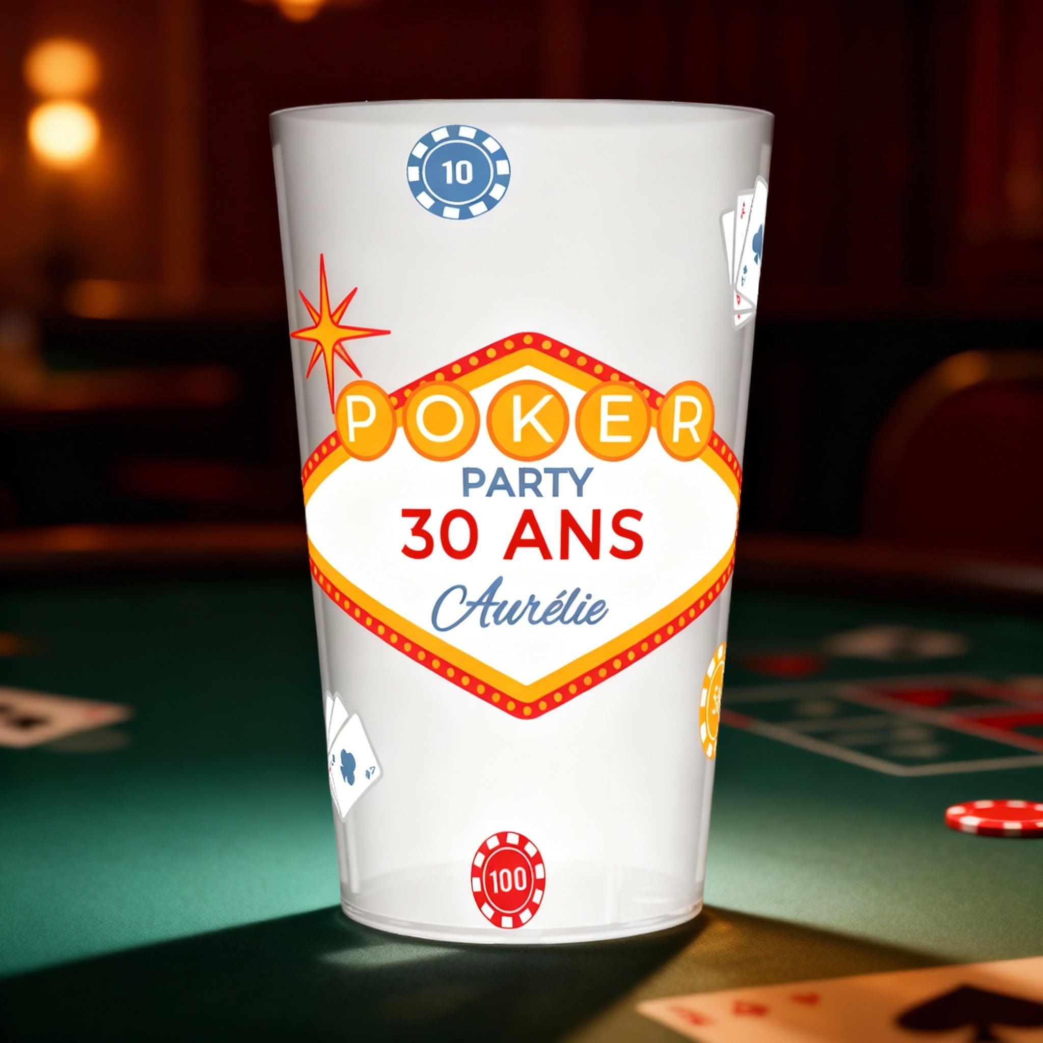 Gobelet personnalisé Poker Vegas ambiance