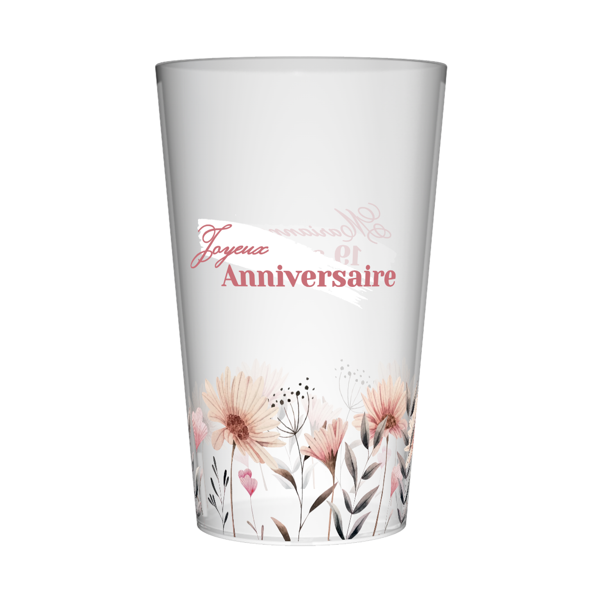 Gobelet personnalisé Anniversaire Champ de fleurs 2