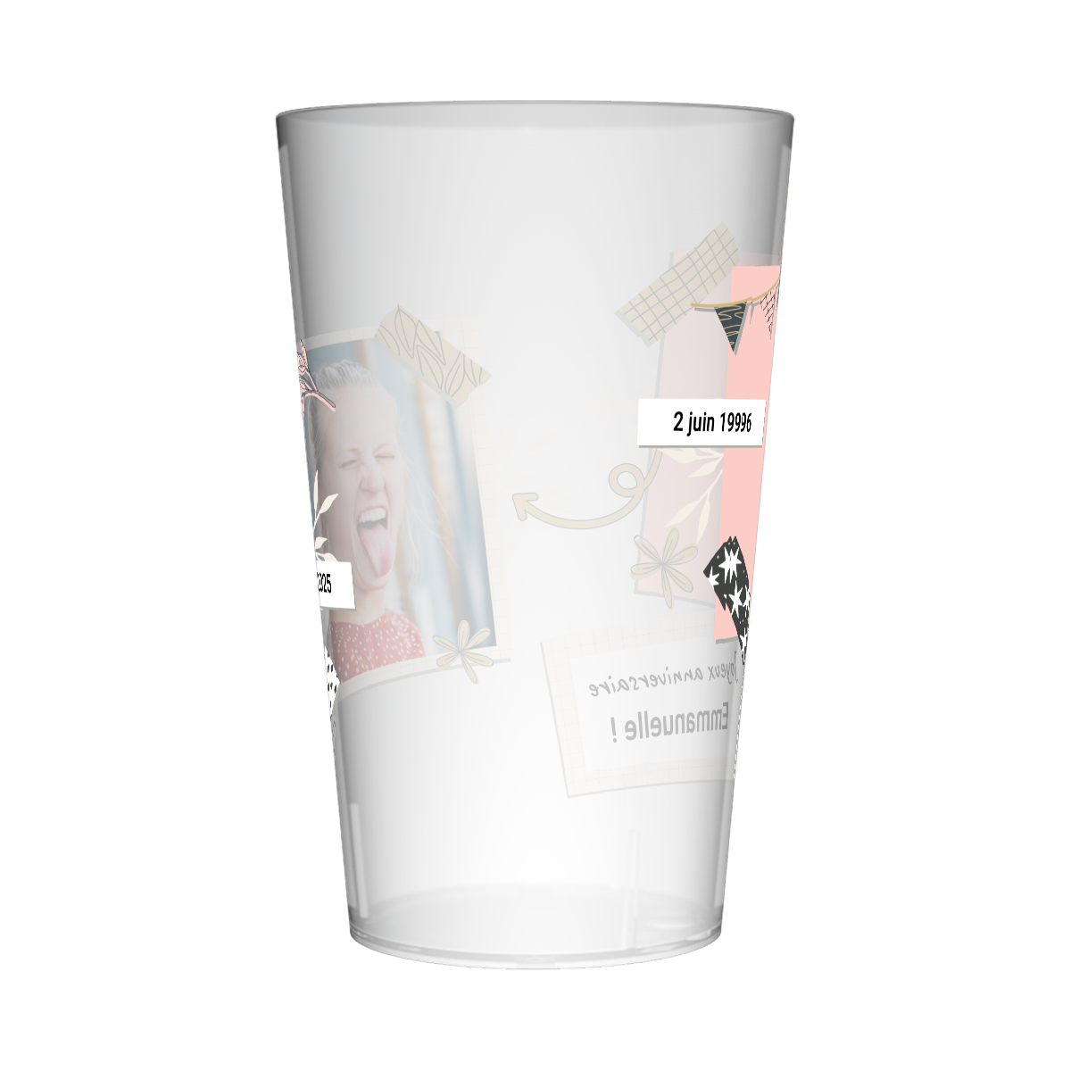 Gobelet personnalisé Anniversaire Deux Photos 3