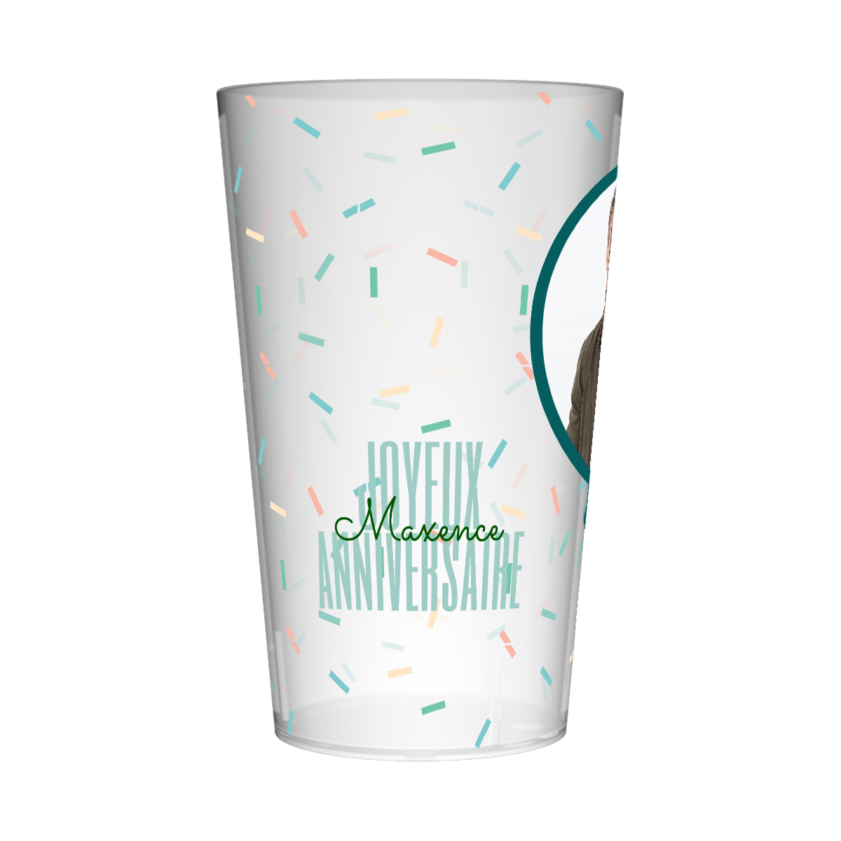 Gobelet personnalisé Anniversaire Photo & Confettis 2
