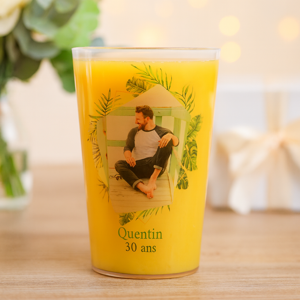 Gobelet personnalisé Anniversaire Exotique et Photo