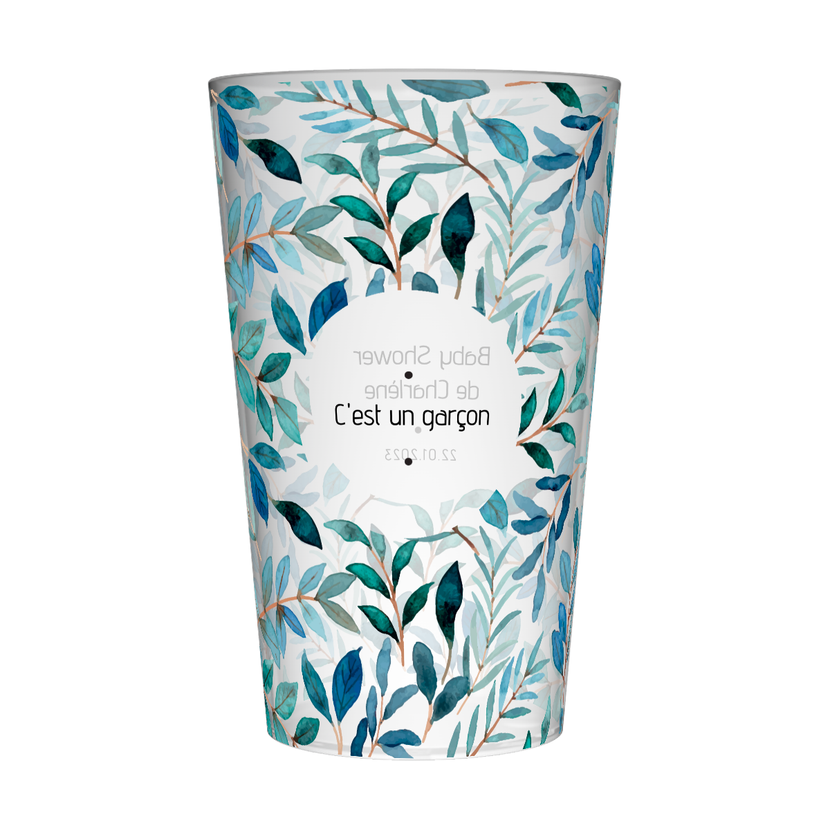 Gobelet personnalisé Baby Shower Feuillage 2