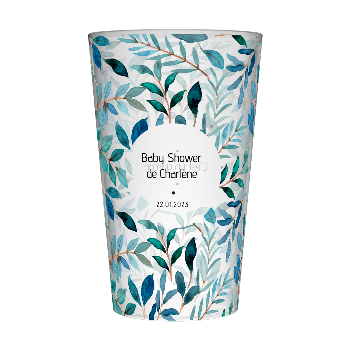 Gobelet personnalisé Baby Shower Feuillage