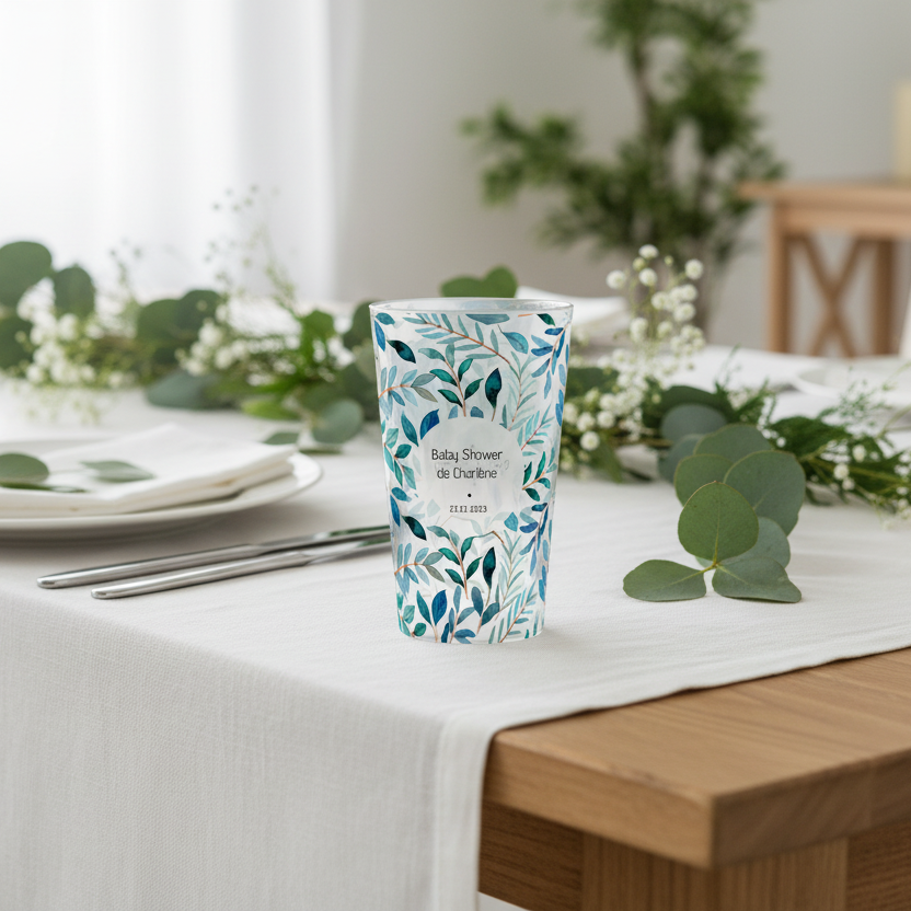 gobelet personnalise baby shower feuillage