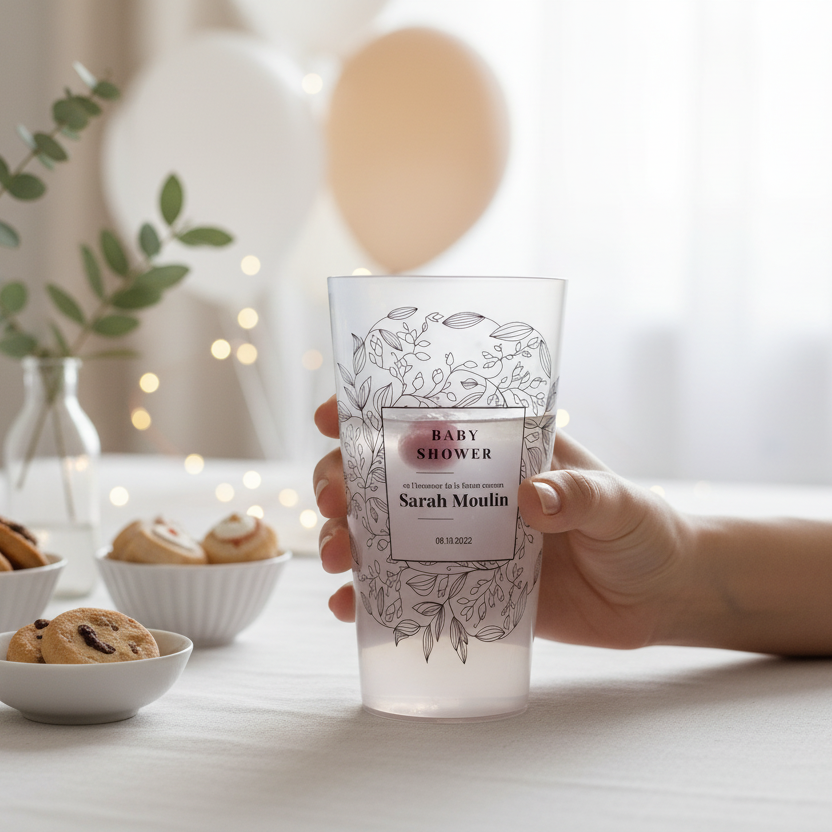 gobelet personnalise baby shower dessin