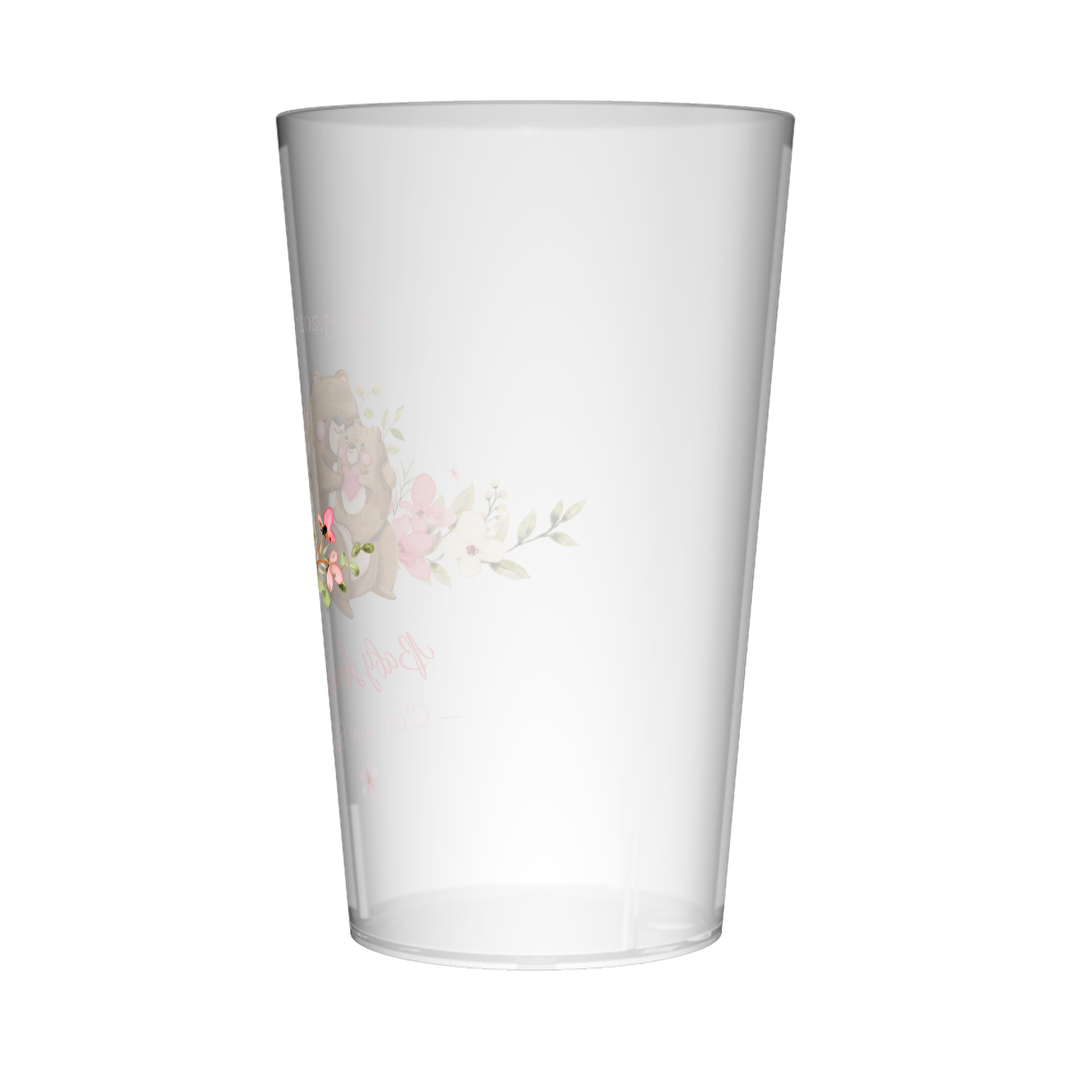 Gobelet personnalisé Baby Shower Nounours Rose 2