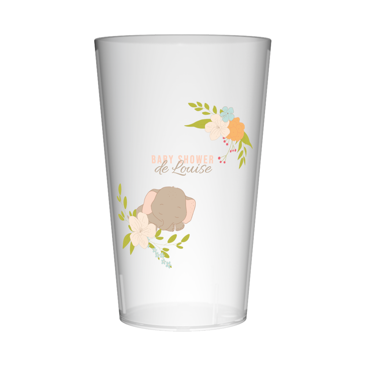 Gobelet personnalisé Baby Shower Éléphanteau