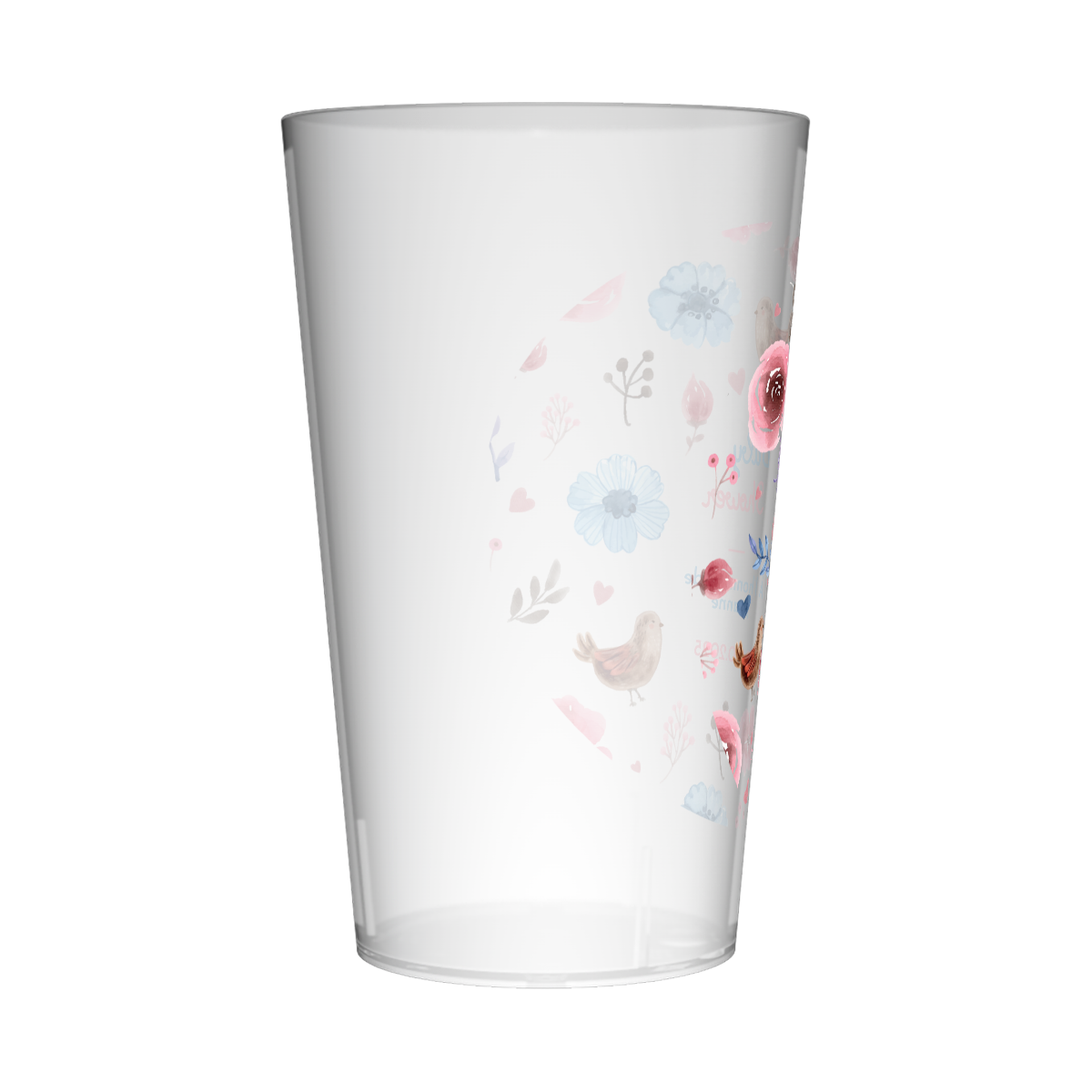 Gobelet personnalisé Baby Shower Fleurs Roses et Bleues 3