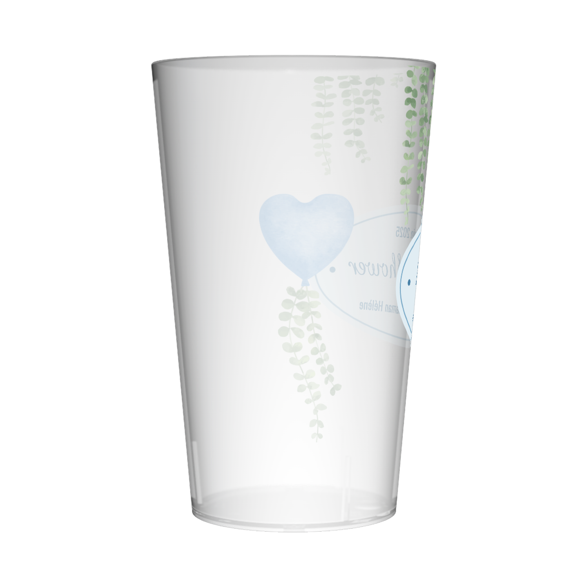 Gobelet personnalisé Baby Shower Eucalyptus & Bleu 3