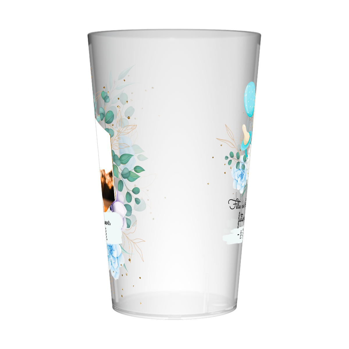 Gobelet personnalisé Baby Shower Photo & Tétines 3