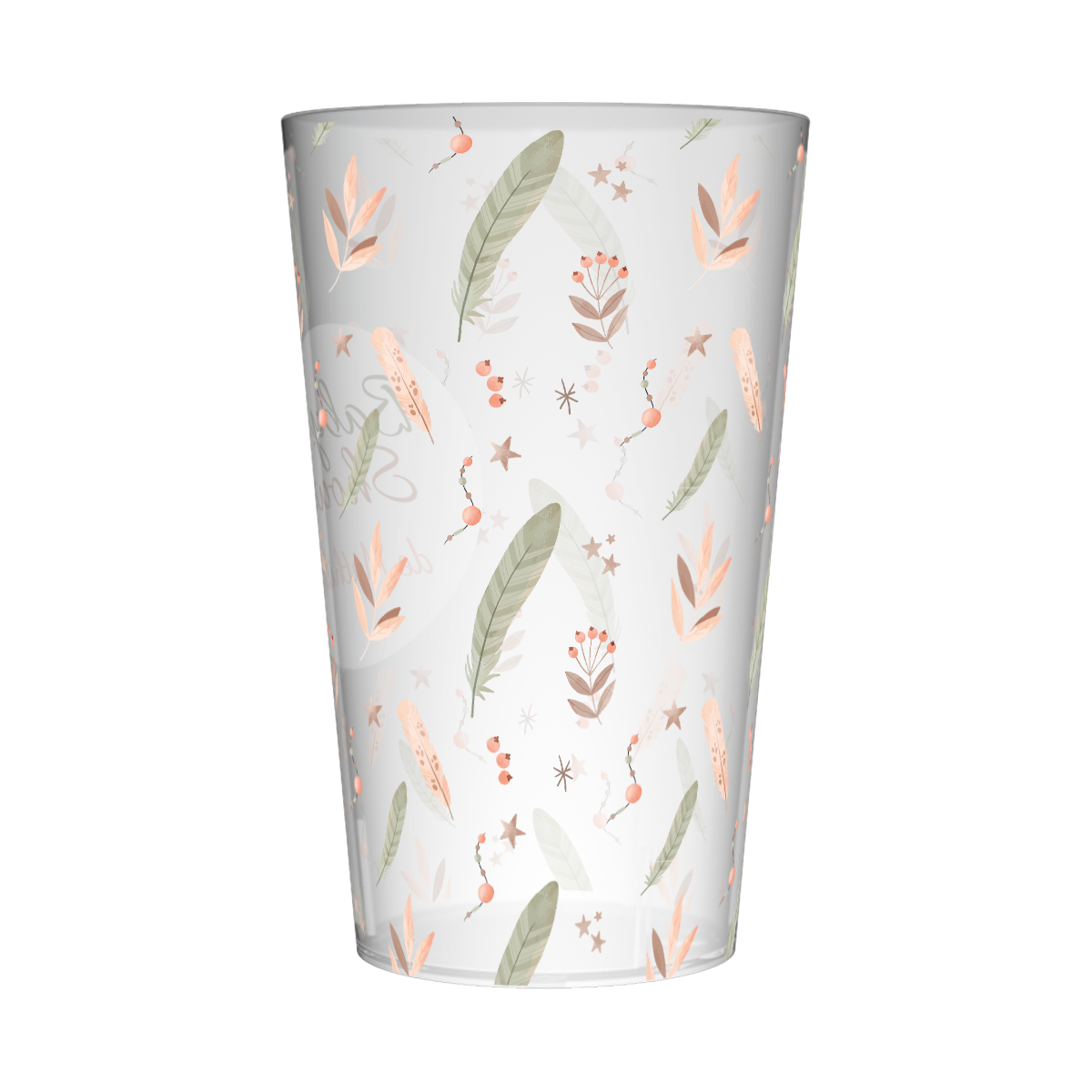 Gobelet personnalisé Baby Shower Plumes Bohème 2