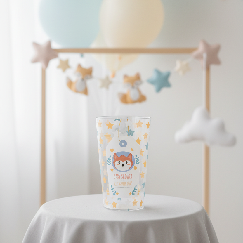 gobelet personnalise baby shower etoiles