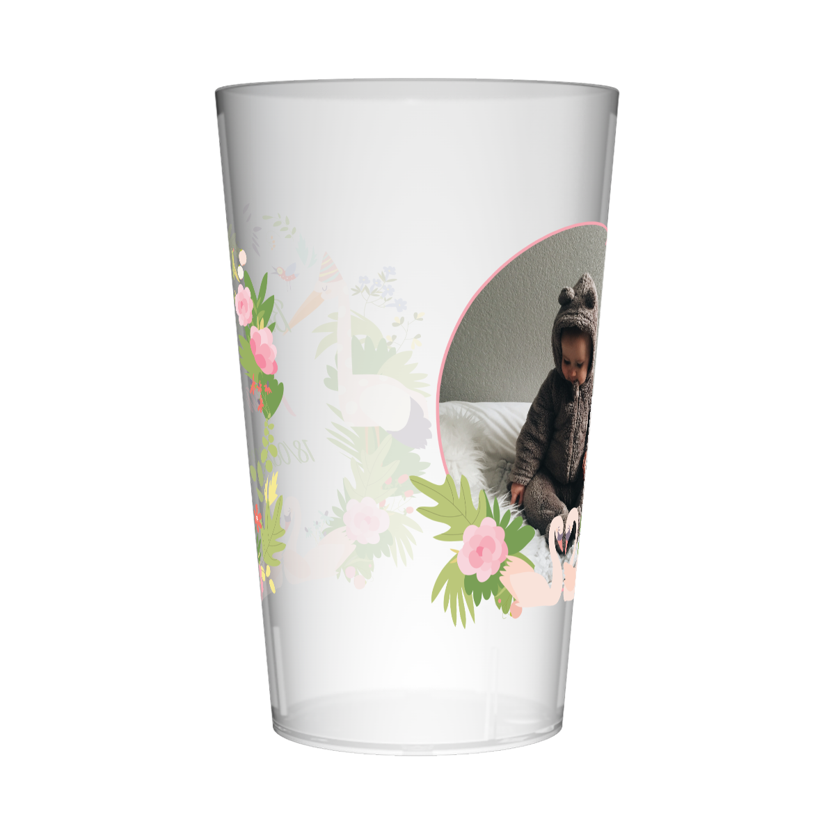 Gobelet personnalisé Baptême Cygnes