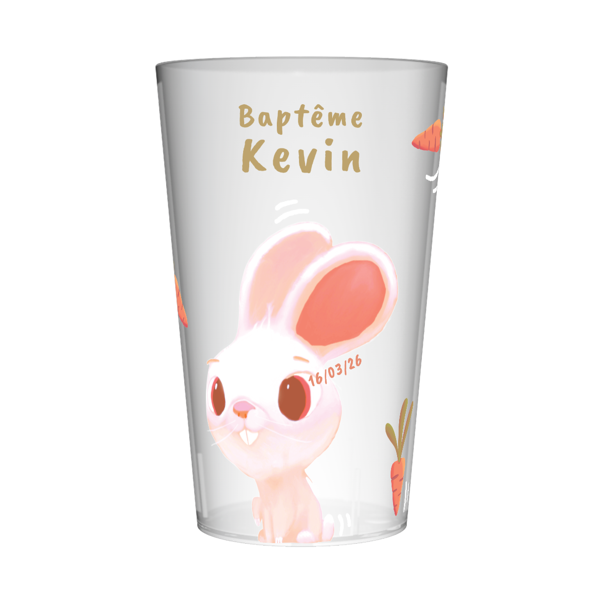Gobelet personnalisé Baptême Lapin