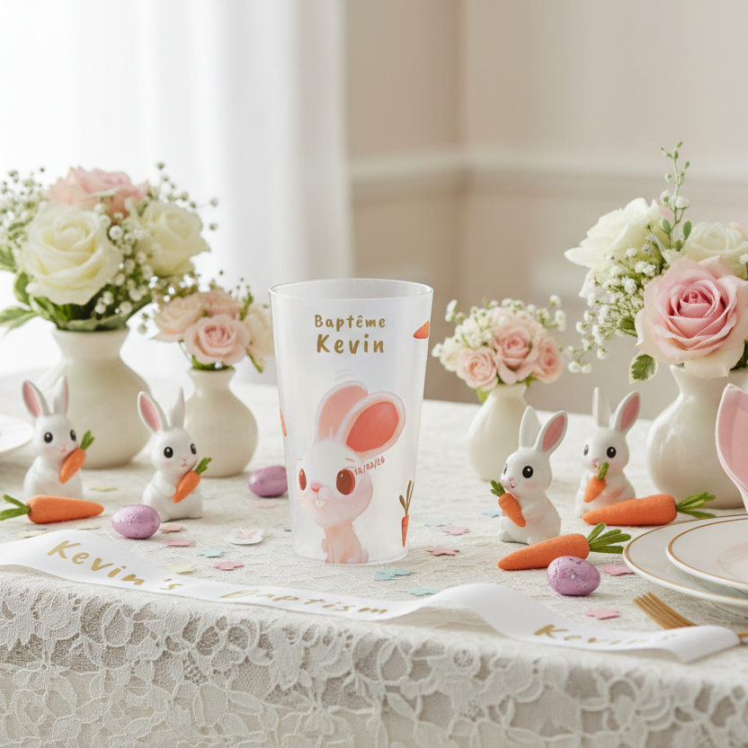 gobelet personnalise bapteme lapin
