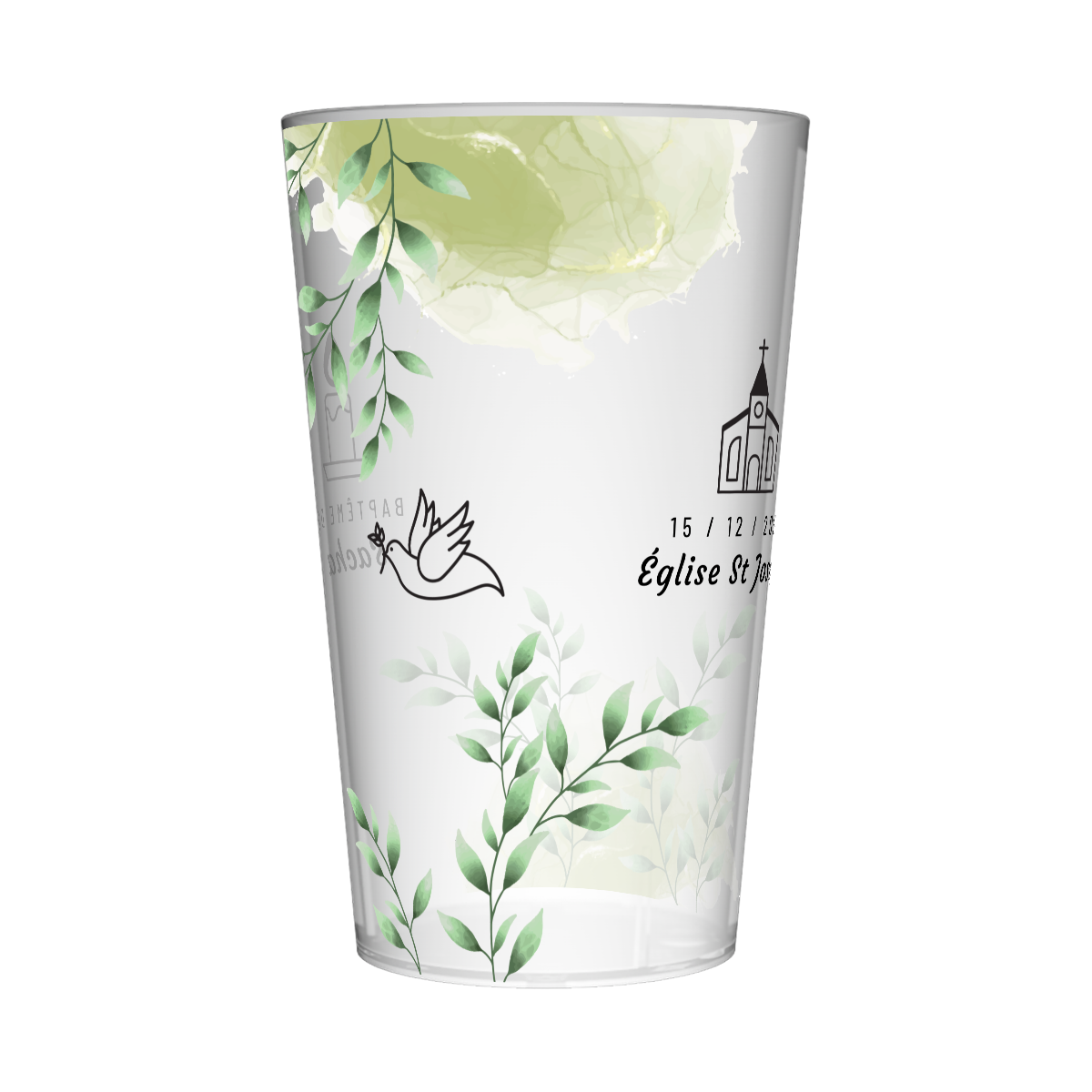 Gobelet personnalisé Baptême Vert 3