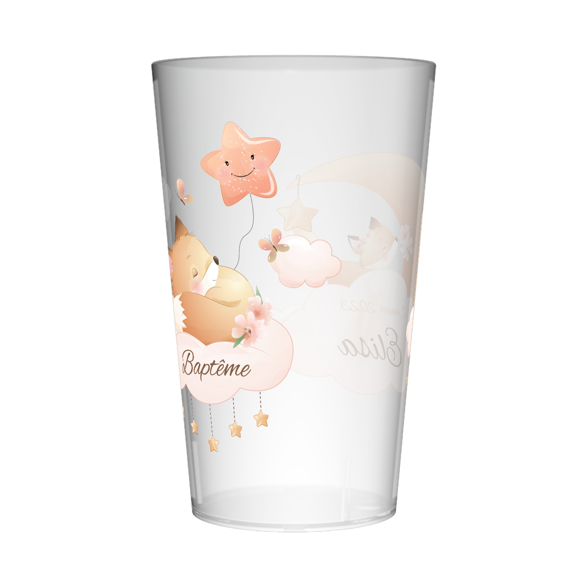Gobelet personnalisé Baptême Renard 3
