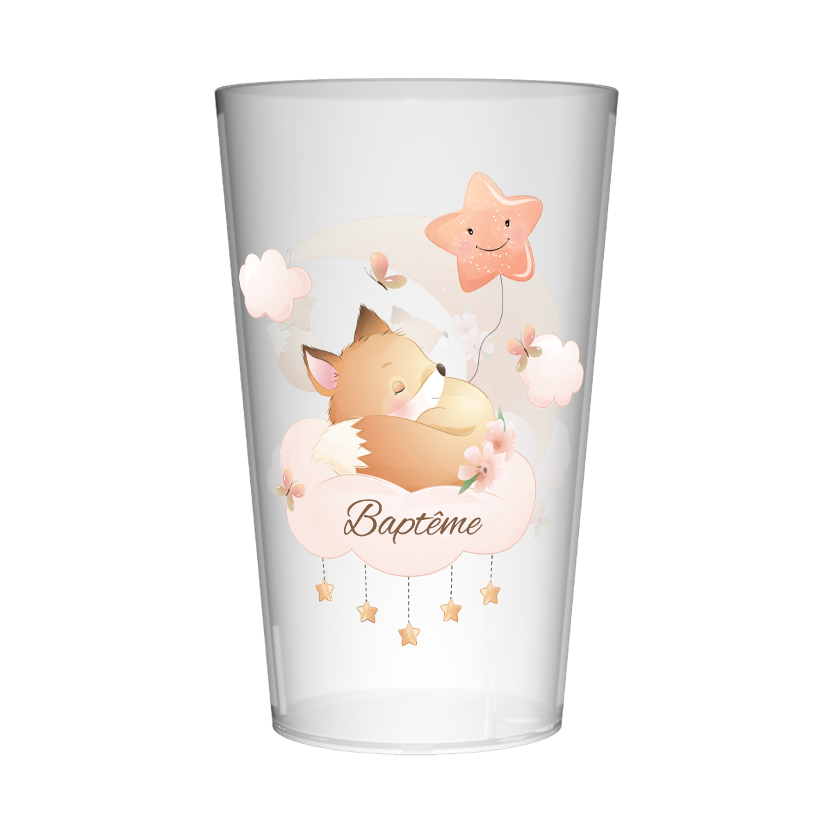 Gobelet personnalisé Baptême Renard
