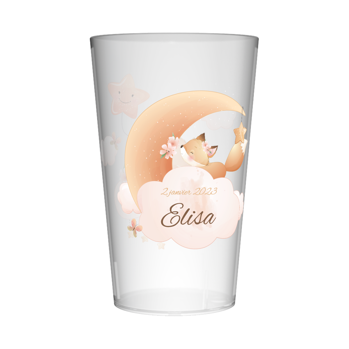 Gobelet personnalisé Baptême Renard