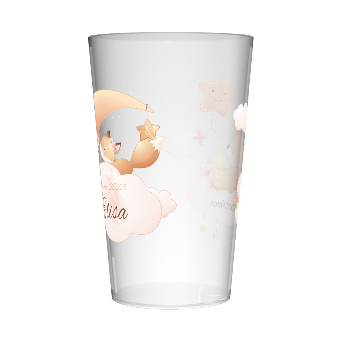 Gobelet personnalisé Baptême Renard 3