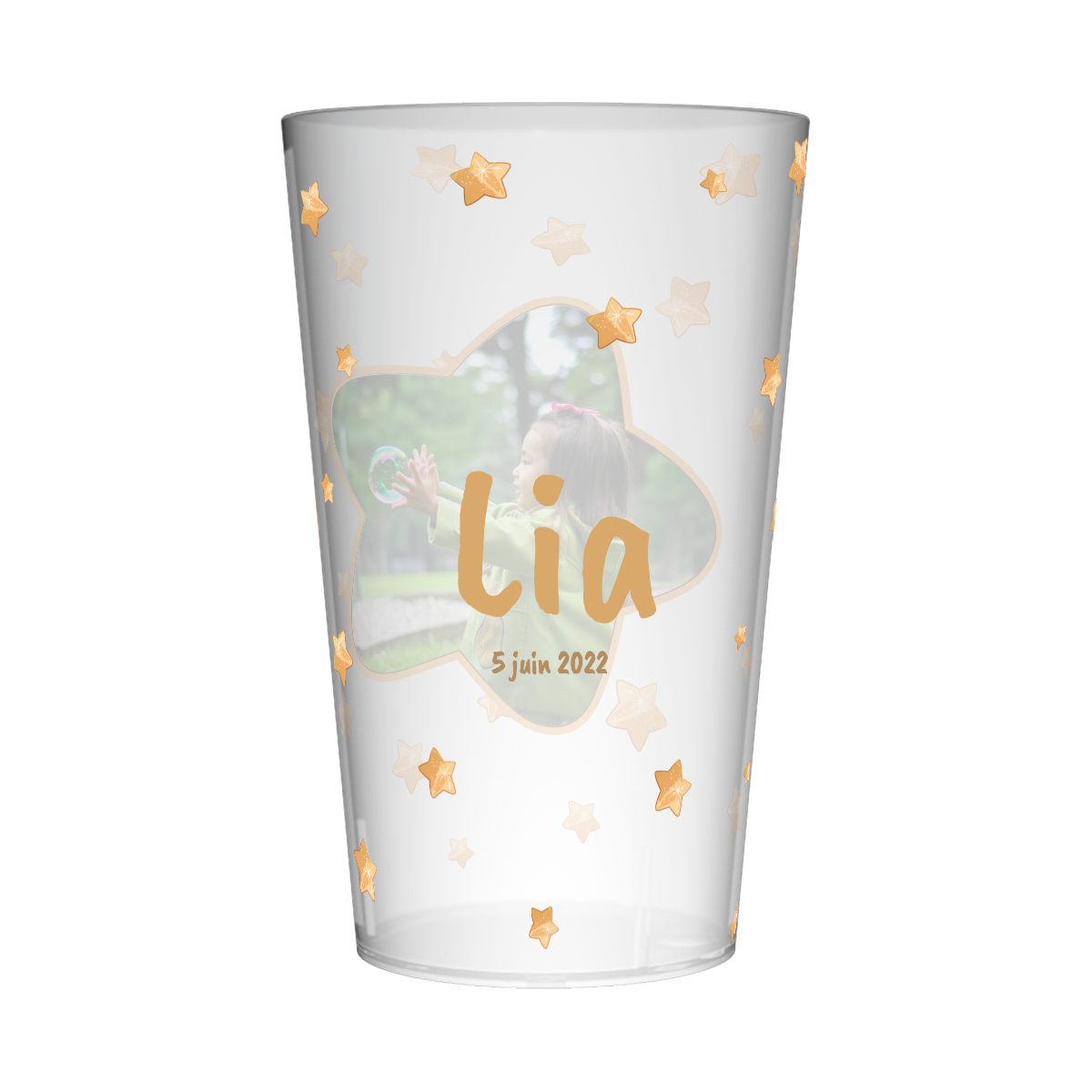 Gobelet personnalisé Baptême Étoiles 2