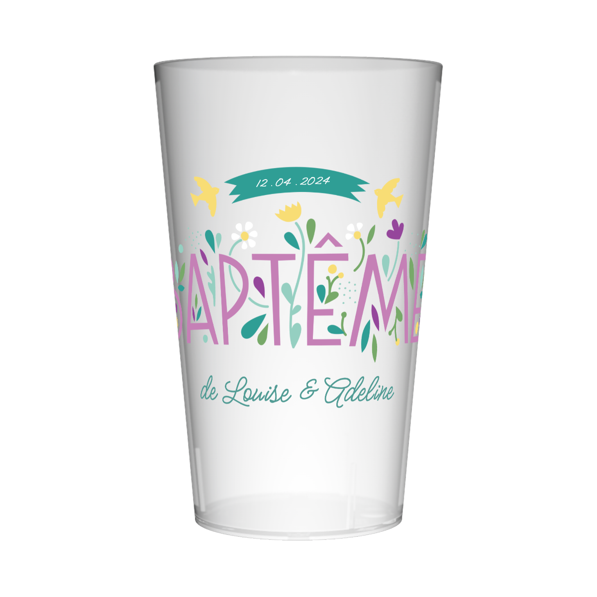 Gobelet personnalisé Baptême Moderne