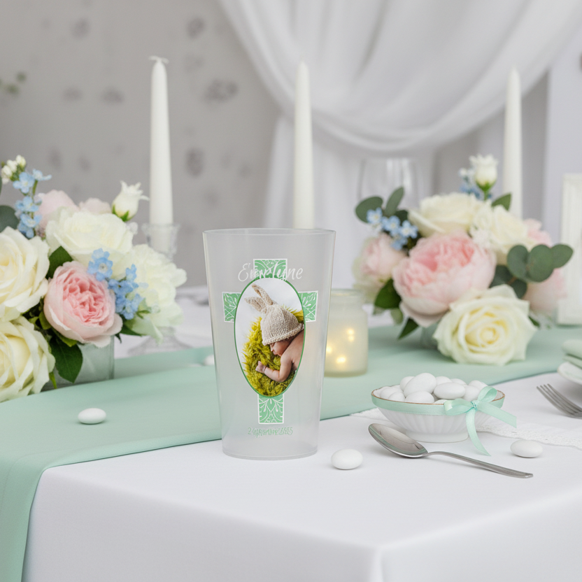 gobelet personnalise bapteme image ovale