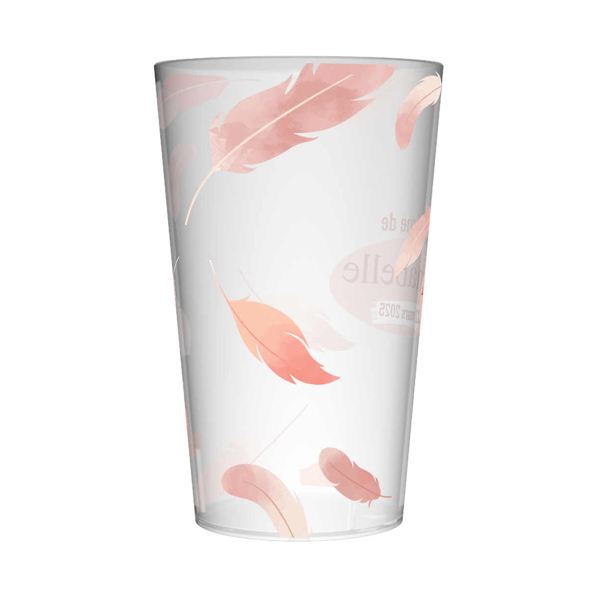 Gobelet personnalisé Baptême Plumes 3