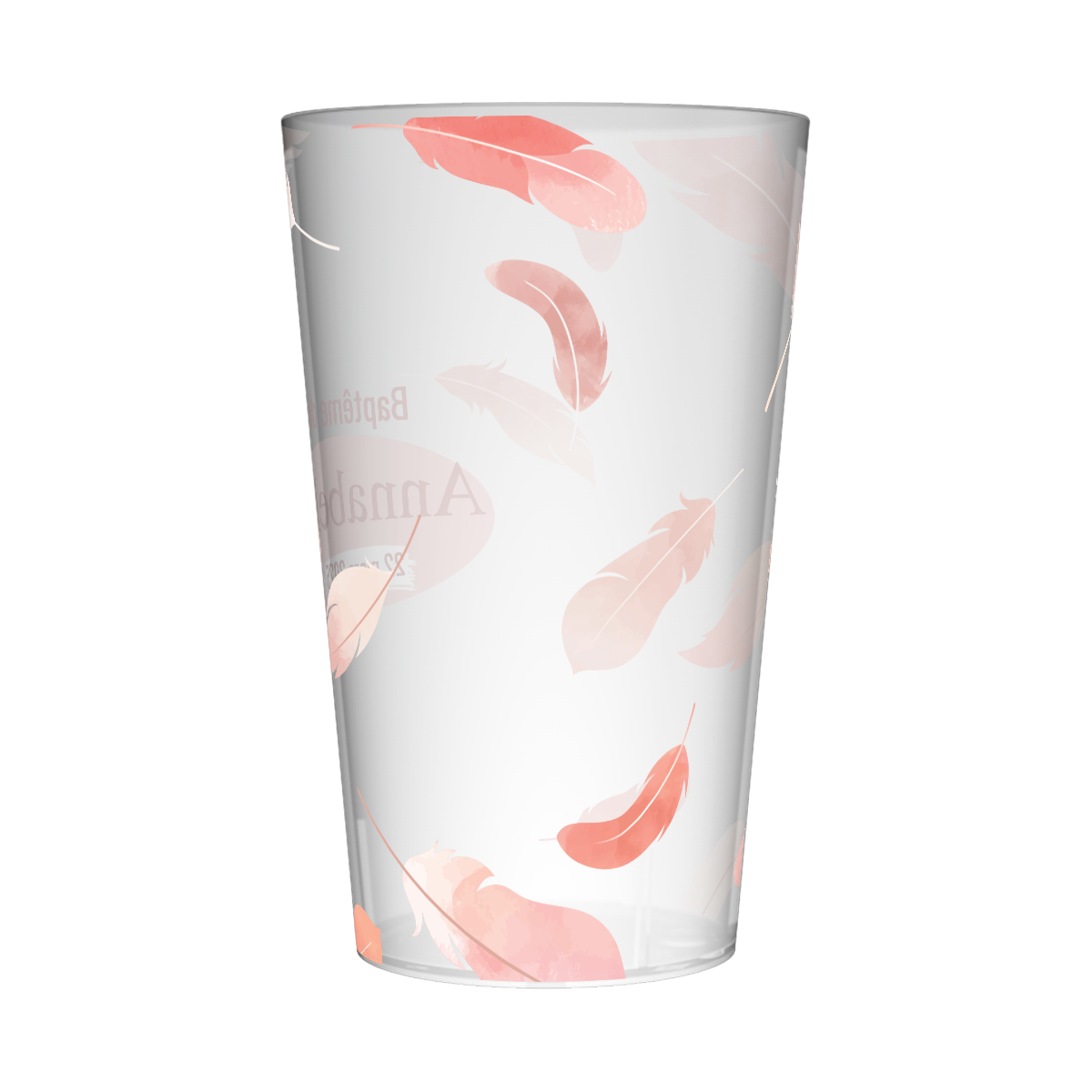 Gobelet personnalisé Baptême Plumes 2