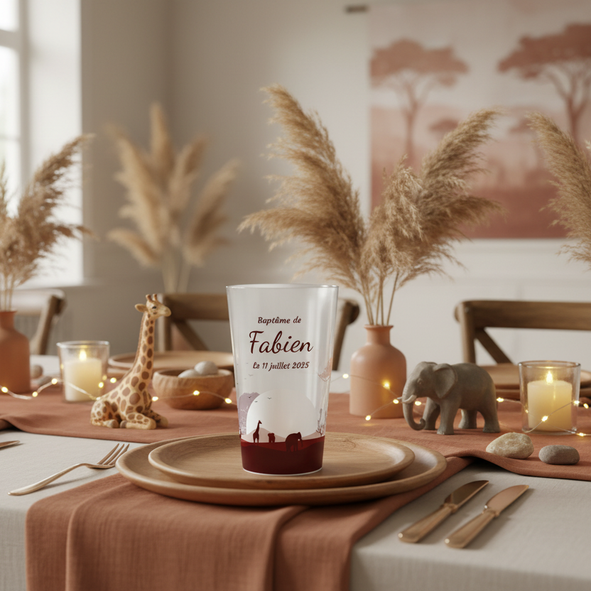 gobelet personnalise bapteme savane
