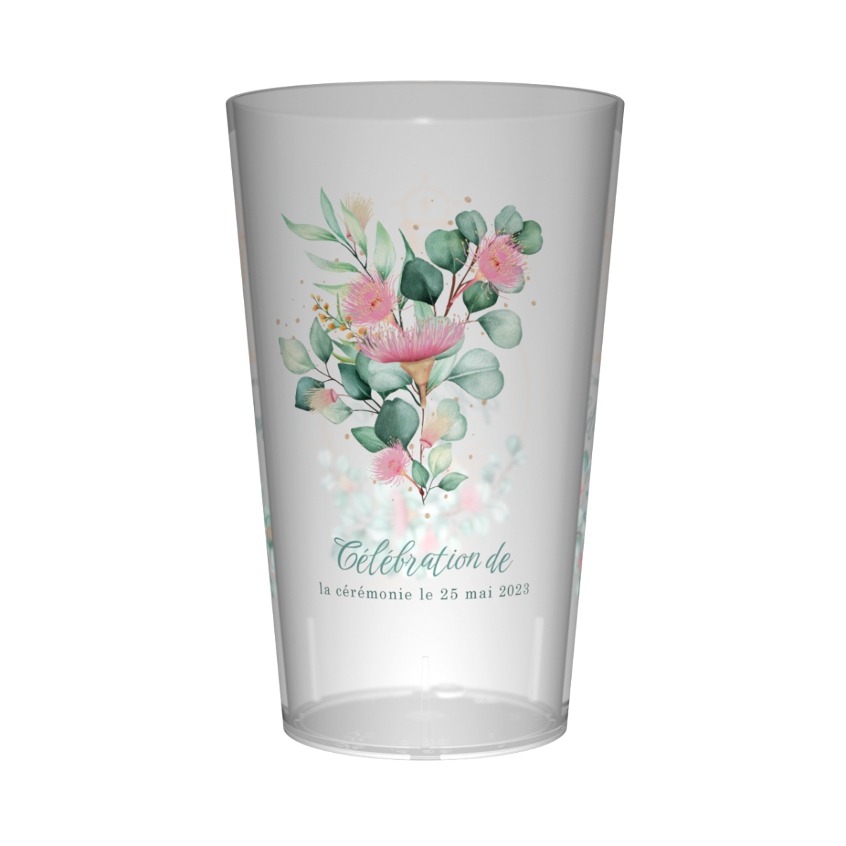 Gobelet personnalisé Communion Fleurs Eucalyptus