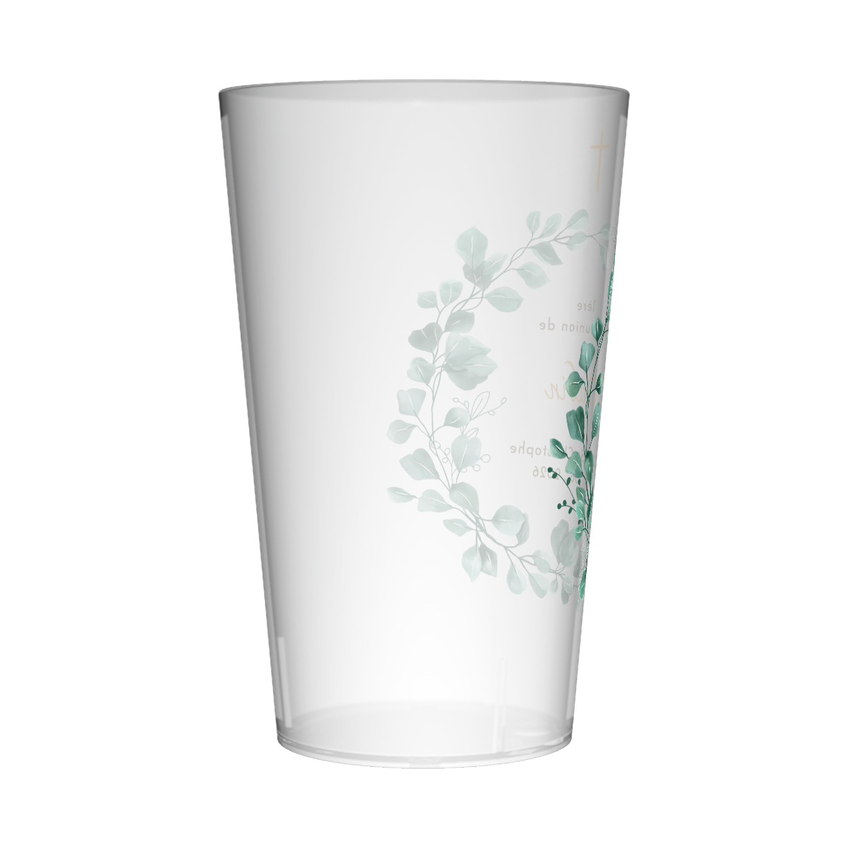 Gobelet personnalisé Communion Couronne Feuilles 2