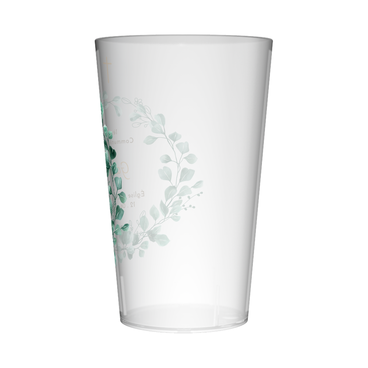 Gobelet personnalisé Communion Couronne Feuilles 3