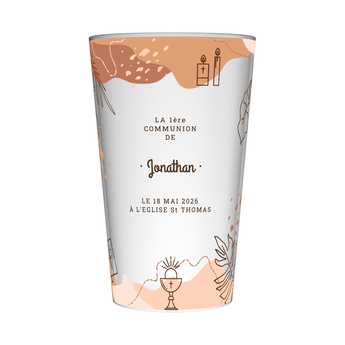 Gobelet personnalisé Communion Moderne
