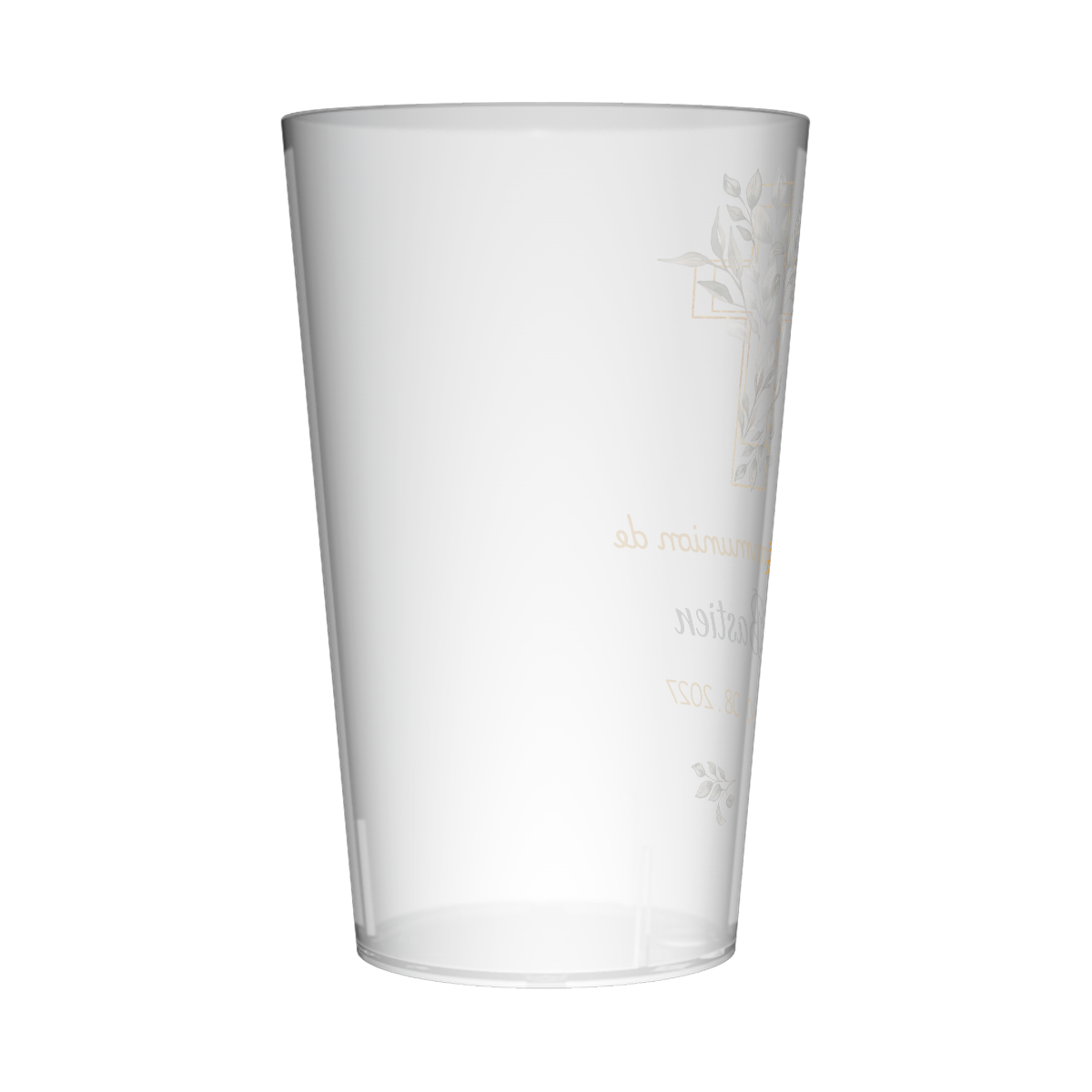 Gobelet personnalisé Communion Croix Dorée 2