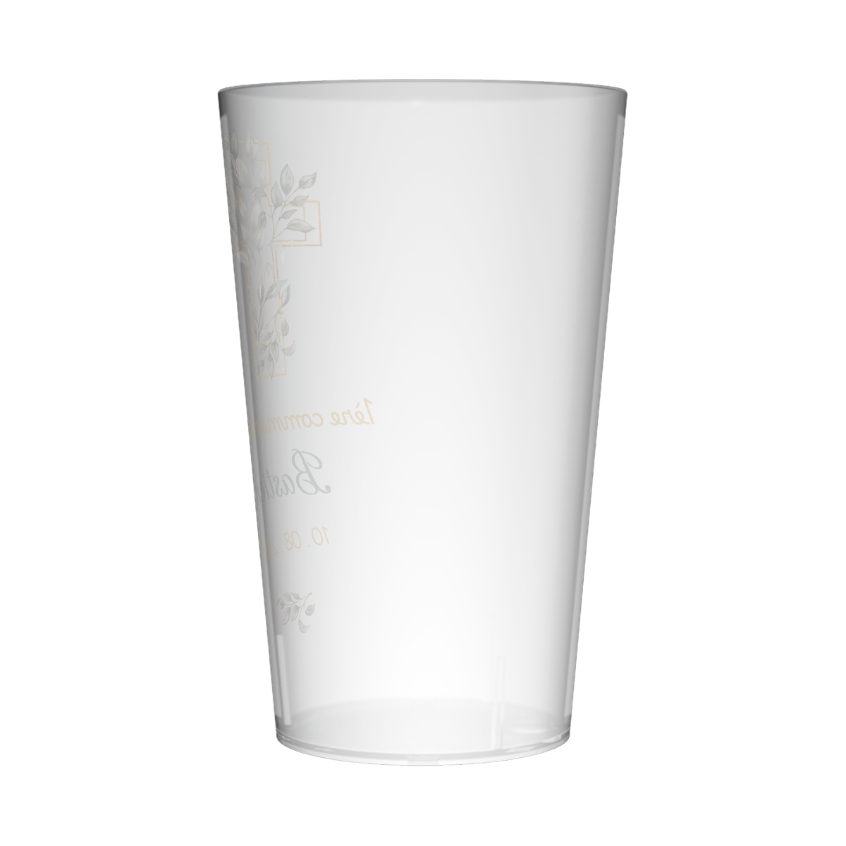 Gobelet personnalisé Communion Croix Dorée 3